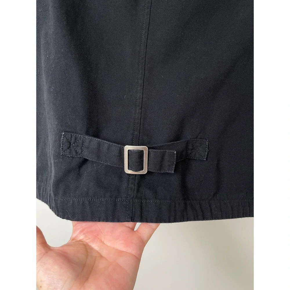 Guess Mens Vest Grey Black Textured Button Front Cinch Back L Preppy Casual